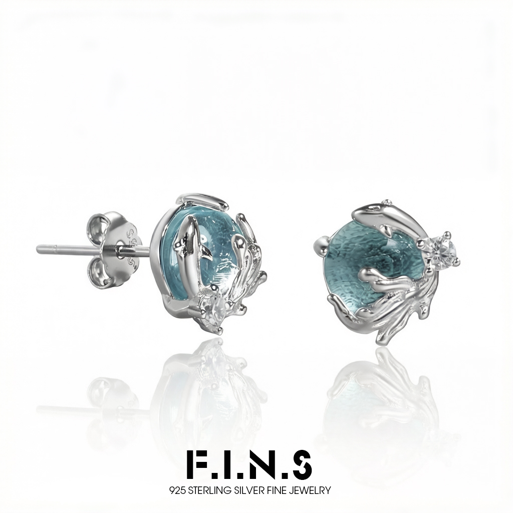 Statement Earrings Oversized - Eleganckie kolczyki sztyfty F.I.N.S ze srebra
