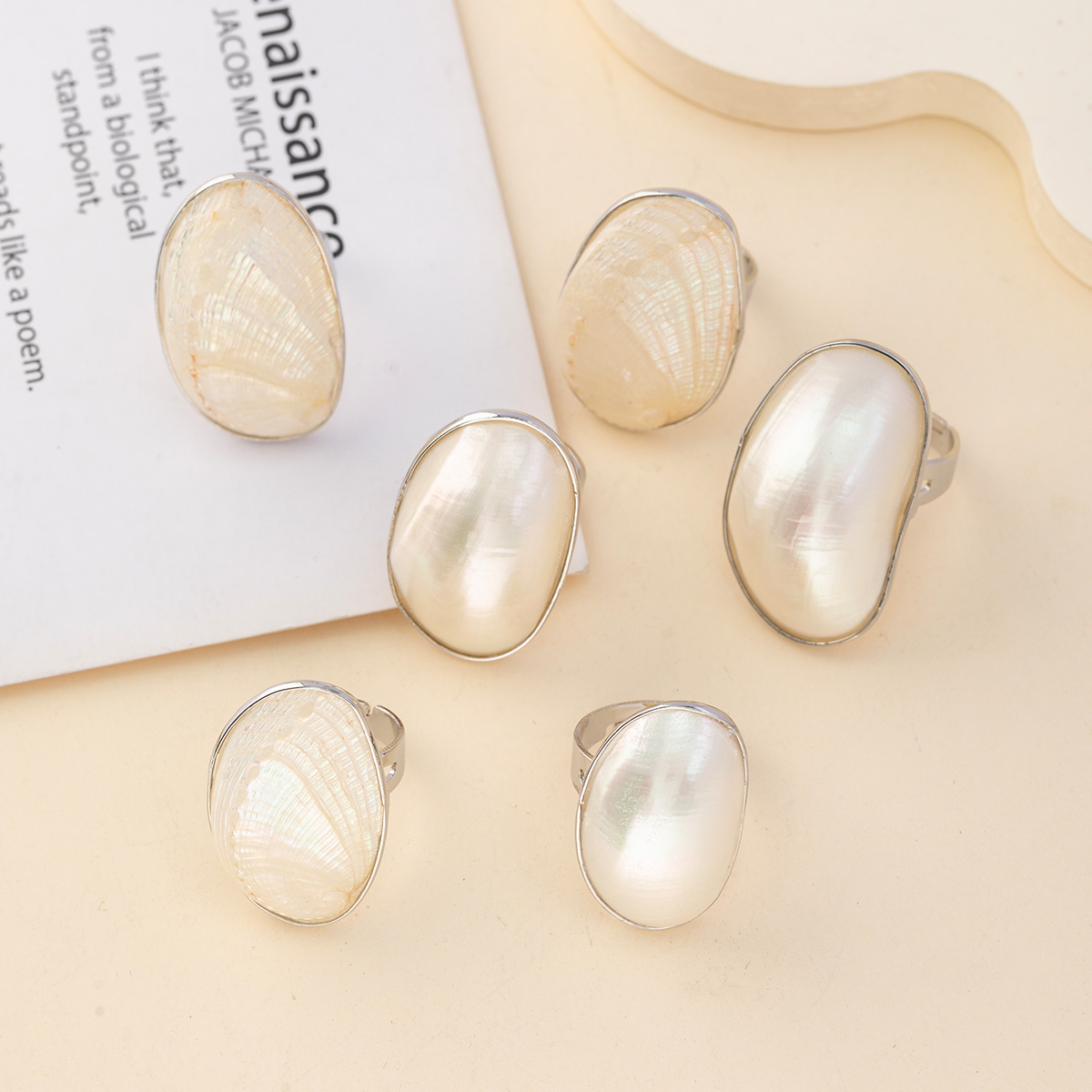 Women Accessories Outlet - Vintage Chunky Shell pierścionki dla kobiet