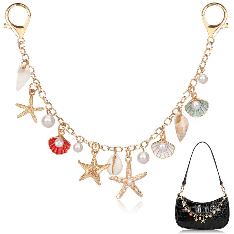 Women Accessories Pack - Zawieszki do torebek złote breloki muszelki