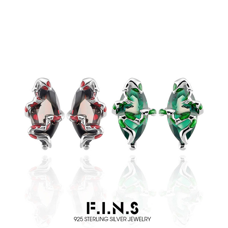 Statement Earrings Oversized - F.I.N.S Punk S925 srebro kolczyki wąż
