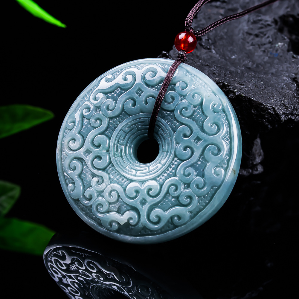 Women Accessories Gift - Naturalny birmański jadeitowy wisiorek w kształcie