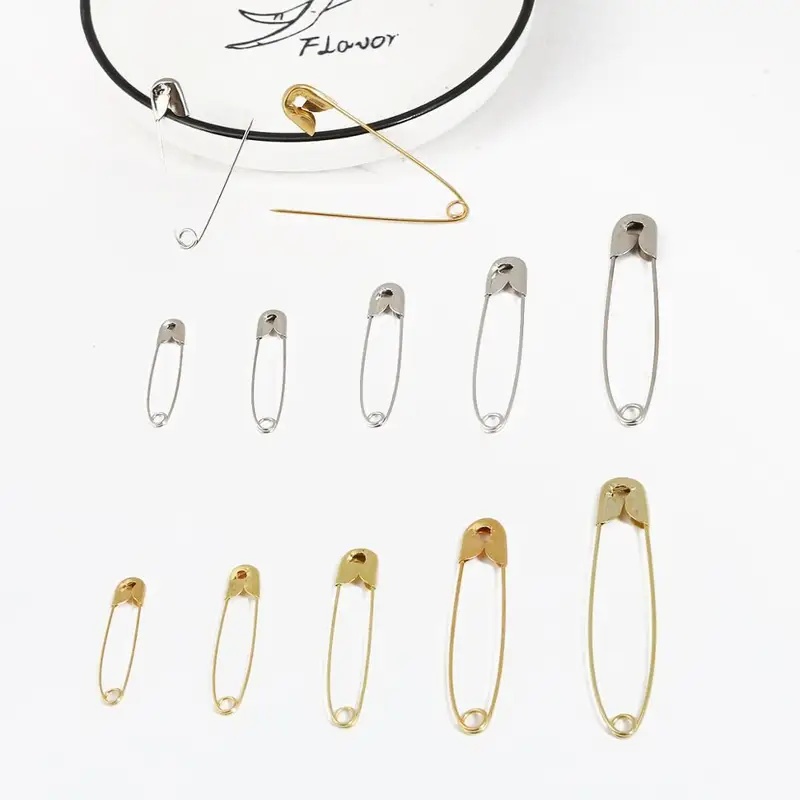 Brooch Pin Gold - 50/100/150 szt. Złote Srebrne Agrafki 6-12MM