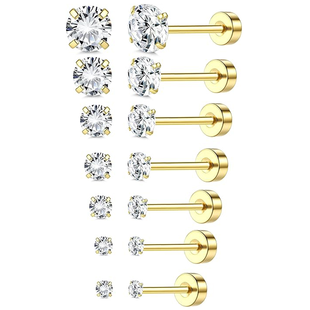 Statement Earrings Oversized - 1 lub 6 sztuk 18-karatowych pozłacanych