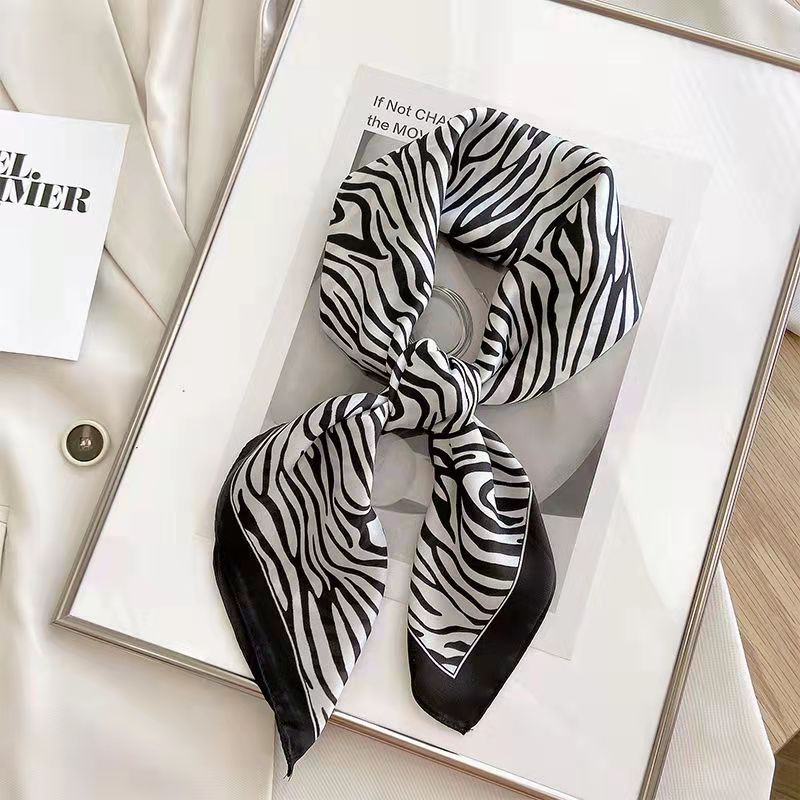 Silk Scarf Square - Nowe mody nadruk zebry kwadratowy szalik