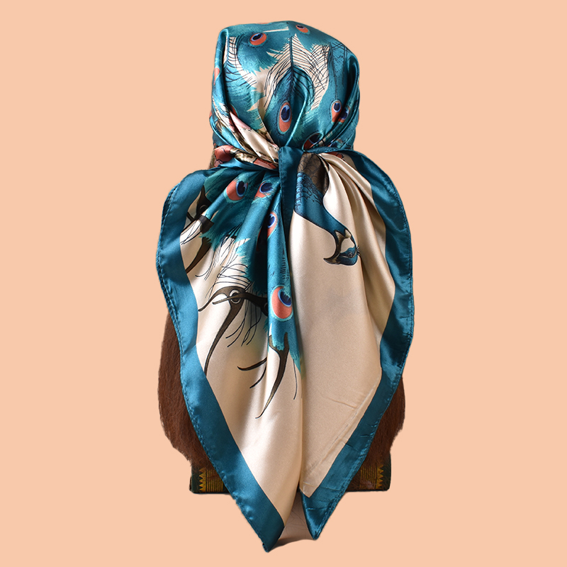 Silk Scarf Square - 1 szt. Damska Duża Kwadratowa Apaszka