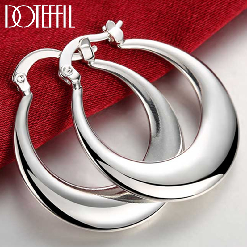 DOTEFFIL 925 Sterling Silver C – Statement Earrings Oversized recenzja i cena