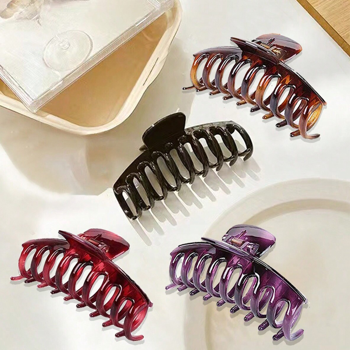4 sztuki damskich wielokolorow – Hair Claw Clip Set recenzja i cena
