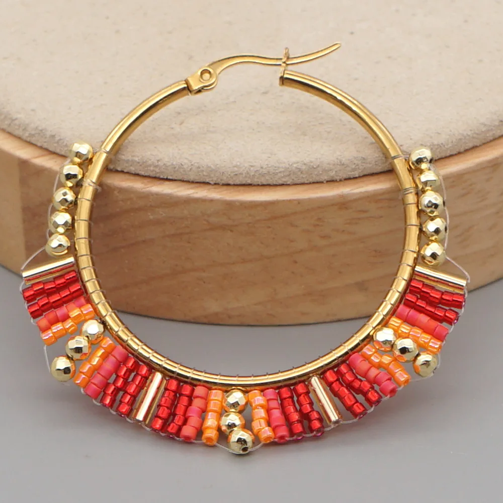 Duże okrągłe kolczyki ręcznie  – Statement Earrings Oversized recenzja i cena