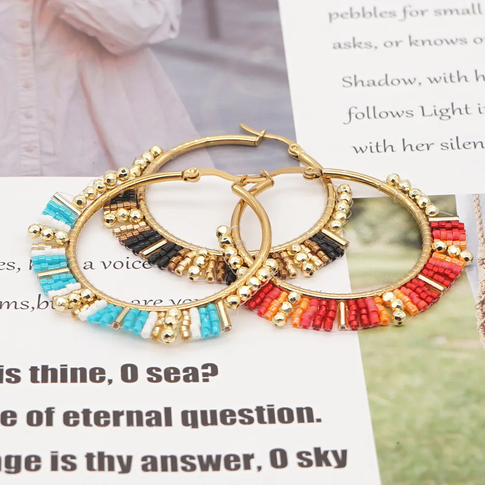 Duże okrągłe kolczyki ręcznie  – Statement Earrings Oversized recenzja i cena