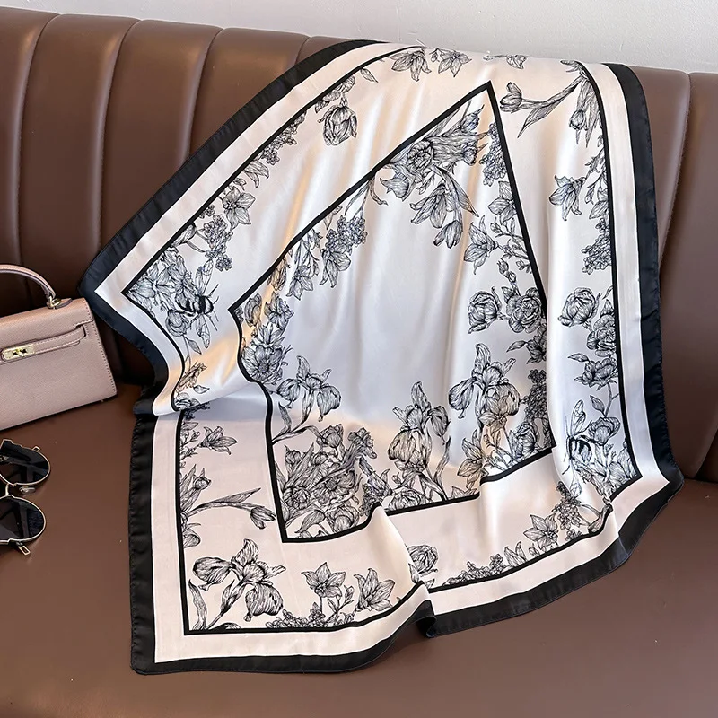 70*70cm luksusowy kwiatowy nad – Silk Scarf Square recenzja i cena