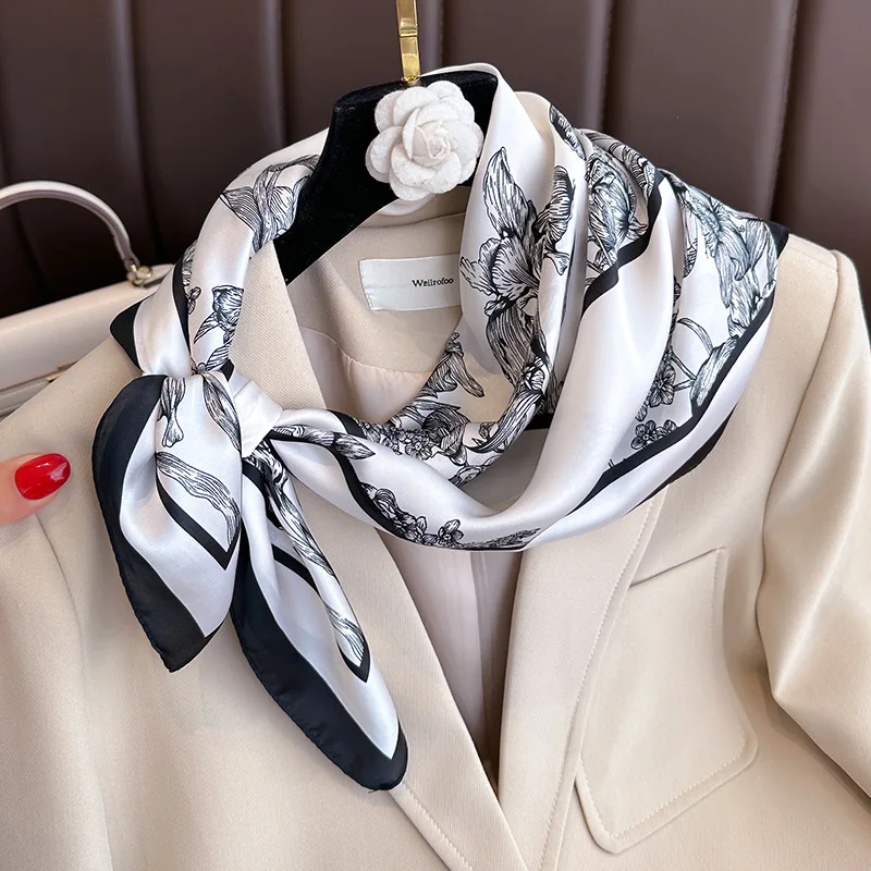 70*70cm luksusowy kwiatowy nad – Silk Scarf Square recenzja i cena