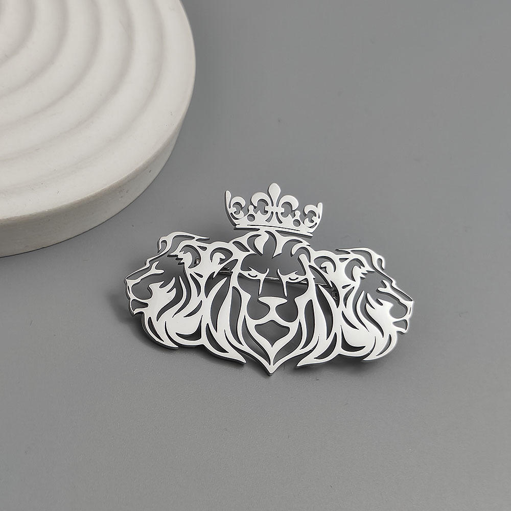 Broszka z głową lwa, ażurowa,  – Brooch Pin Gold recenzja i cena