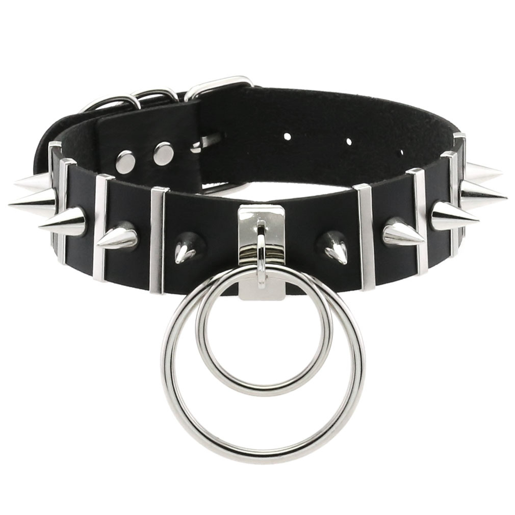 Duże kolce Choker skórzana obr – Women'S Emo Accessories recenzja i cena