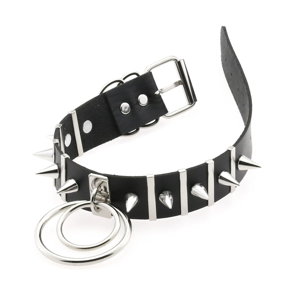 Duże kolce Choker skórzana obr – Women'S Emo Accessories recenzja i cena