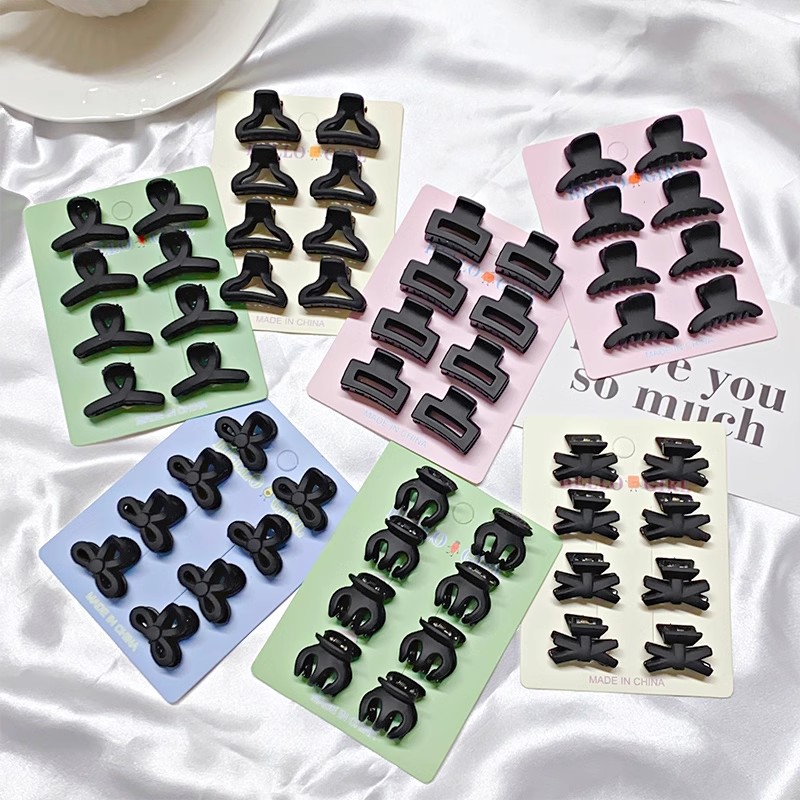 8 sztuk/zestaw Czarne Kolorowe – Hair Claw Clip Set recenzja i cena