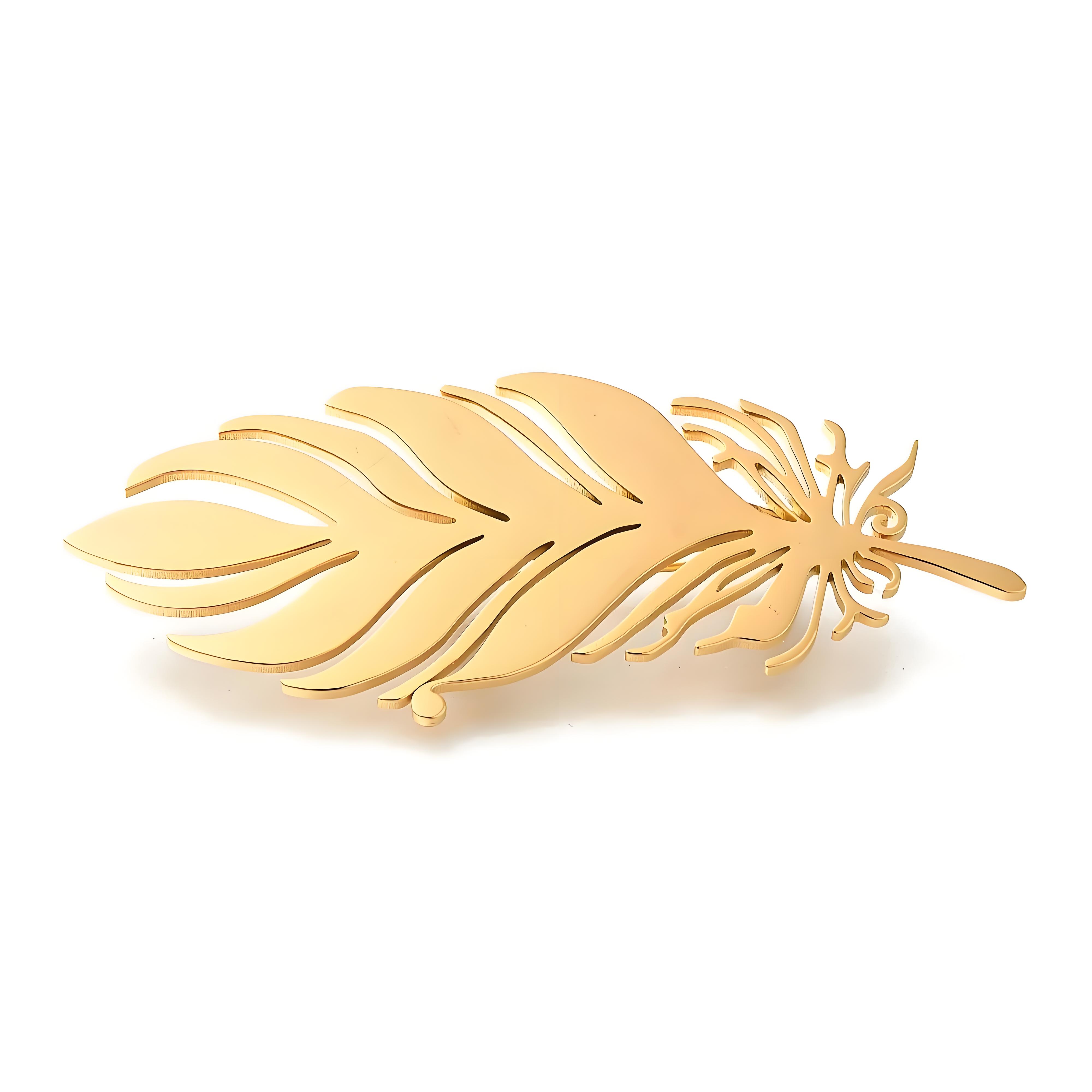 Złota broszka z piórkiem, wykw – Brooch Pin Gold recenzja i cena