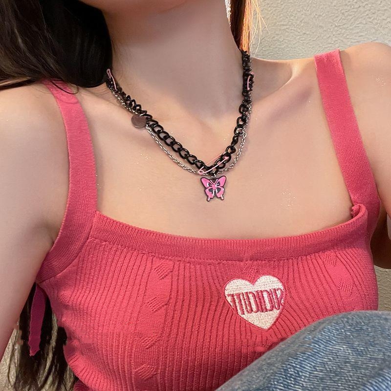 Vintage Y2k różowy koralik nas – Women'S Emo Accessories recenzja i cena