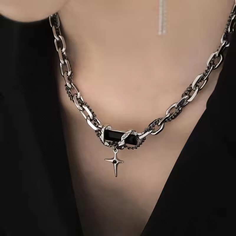 Gothic Black Cross Star Pendan – Women'S Emo Accessories recenzja i cena