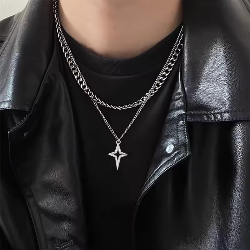 Gothic Black Cross Star Pendan – Women'S Emo Accessories recenzja i cena