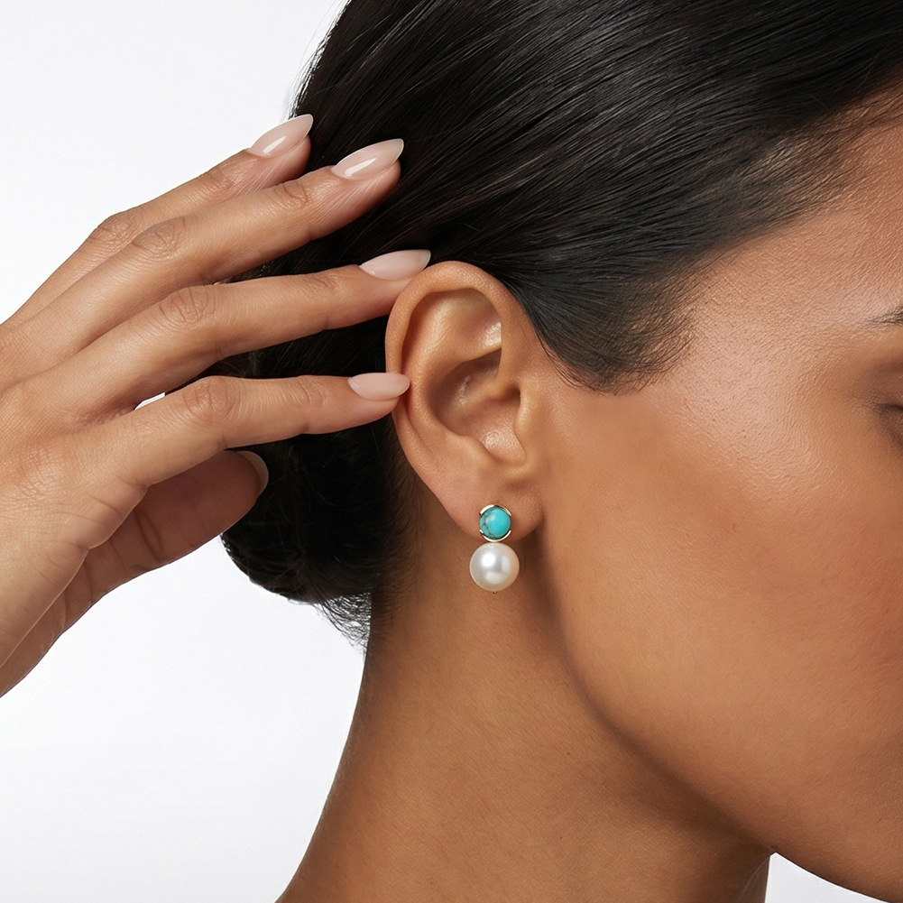 Duże kolczyki sztyfty z turkus – Statement Earrings Oversized recenzja i cena